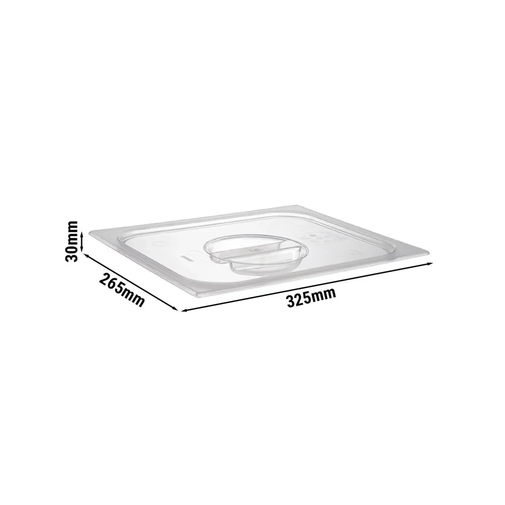 (6 бр.) GN 1/2 - Капак - прозрачен - 325x265x30mm - височина: 30mm - поликарбонат