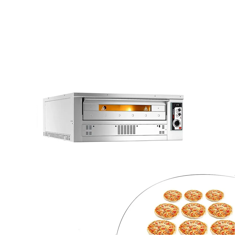 Професионална Газова фурна за пица - 9x Ø33cm - 230V - Механично - до 370°C - вкл. дюзи за течен и природен газ