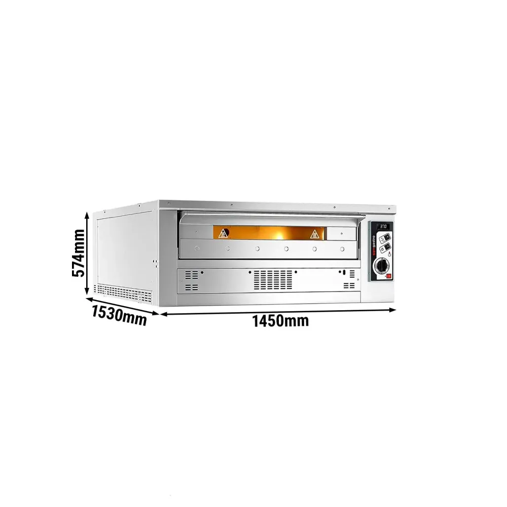 Професионална Газова фурна за пица - 9x Ø33cm - 230V - Механично - до 370°C - вкл. дюзи за течен и природен газ