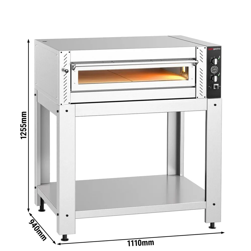 Професионална Електрическа фурна за пица - 4x Ø34cm - Механично - до 450°C - вкл. Основа от неръждаема стомана за фурни с...