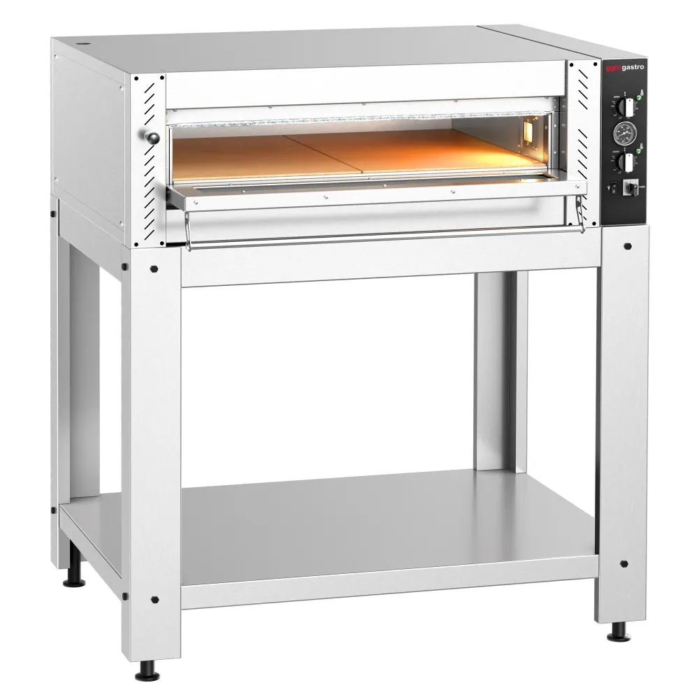Професионална Електрическа фурна за пица - 4x Ø34cm - Механично - до 450°C - вкл. Основа от неръждаема стомана за фурни с...