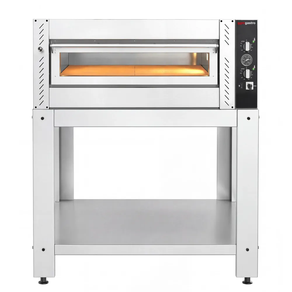 Професионална Електрическа фурна за пица - 4x Ø34cm - Механично - до 450°C - вкл. Основа от неръждаема стомана за фурни с...