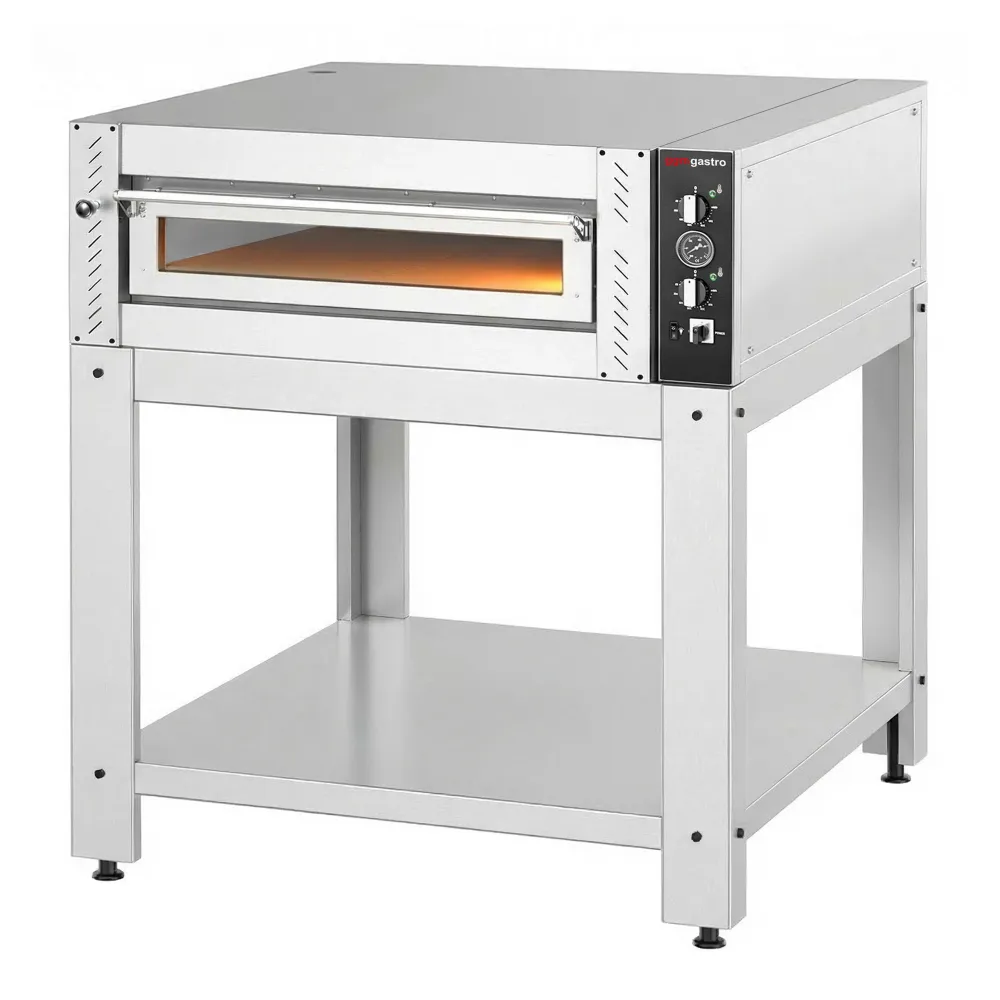 Професионална Електрическа фурна за пица - 4x Ø34cm - Механично - до 450°C - вкл. Основа от неръждаема стомана за фурни с...