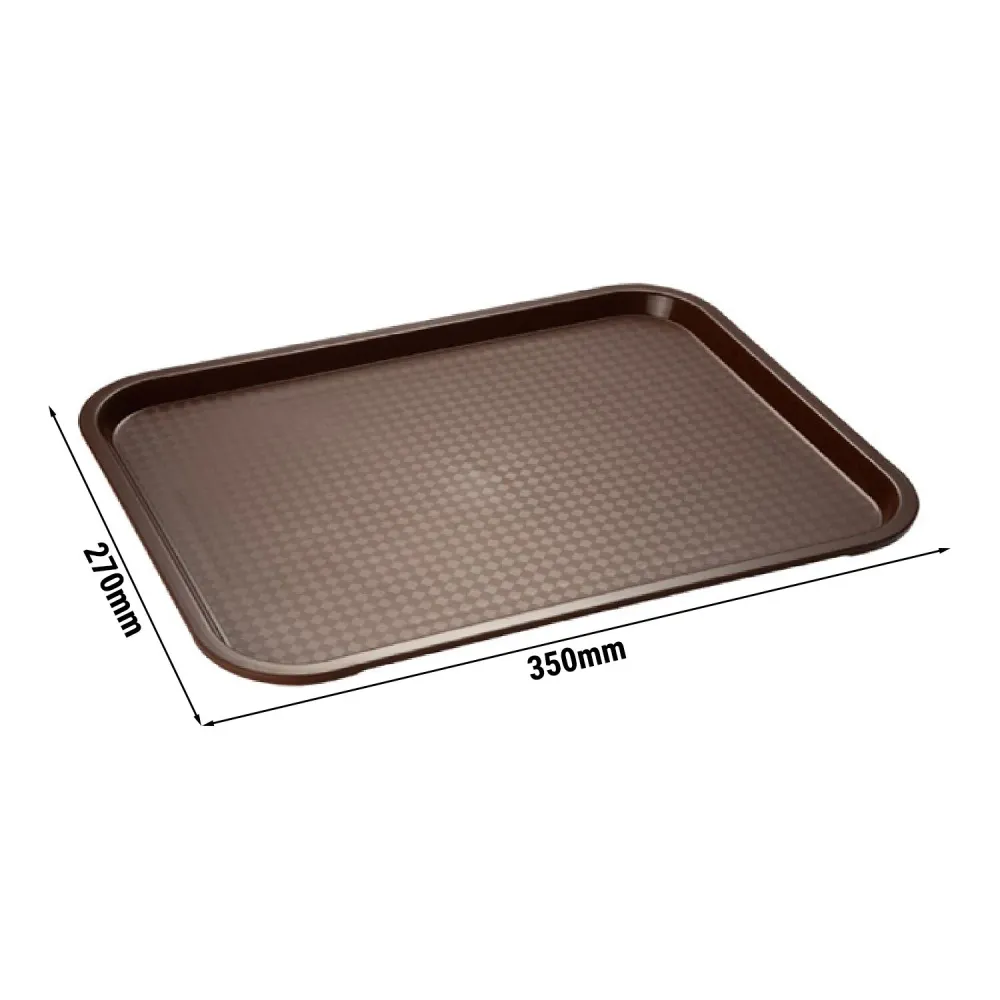 (6 бр.) Табла за бързо хранене - Полипропилен - 350x270mm - Височина: 20mm - Кафяв
