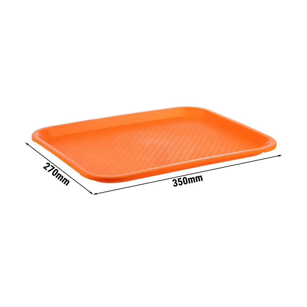 (6 бр.) Табла за бързо хранене - Полипропилен - 350x270mm - Височина: 20mm - Оранжев
