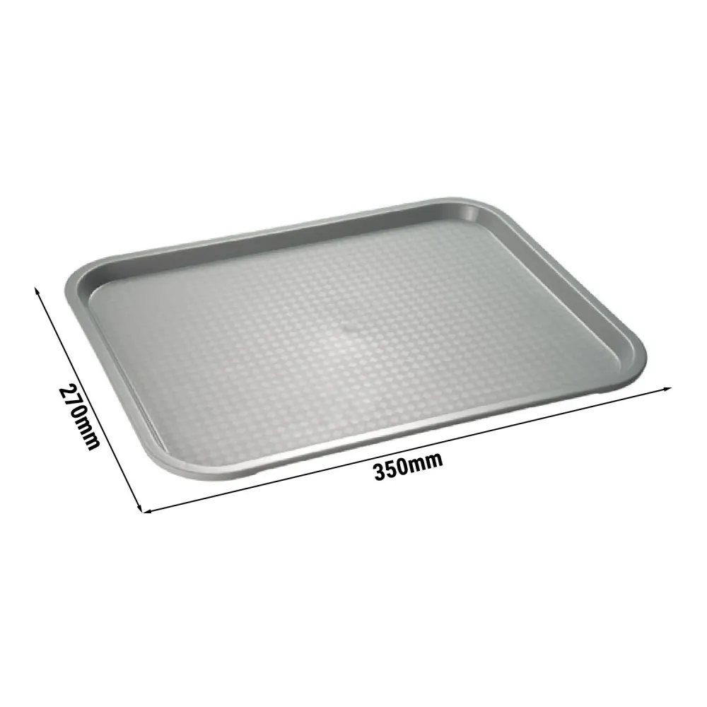 (6 бр.) Табла за бързо хранене - Полипропилен - 350x270mm - Височина: 20mm - Сив
