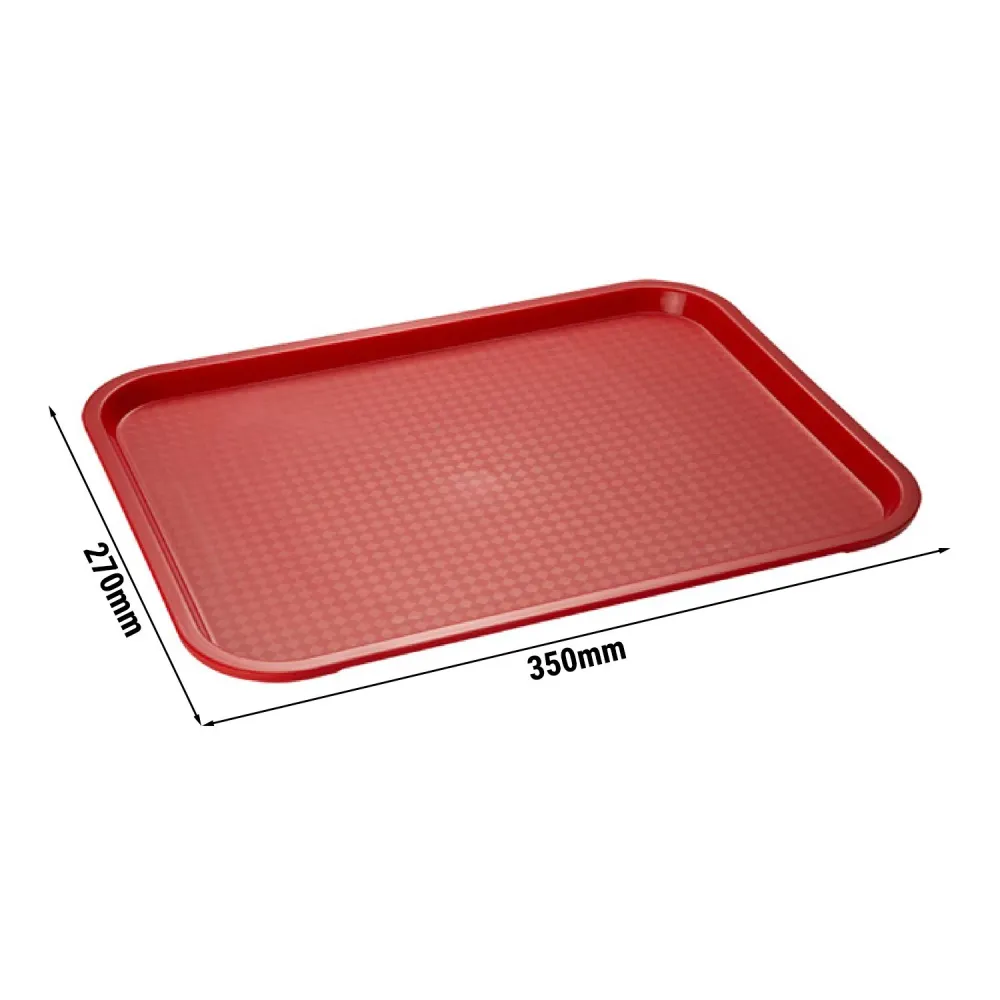 (6 бр.) Табла за бързо хранене - Полипропилен - 350x270mm - Червен