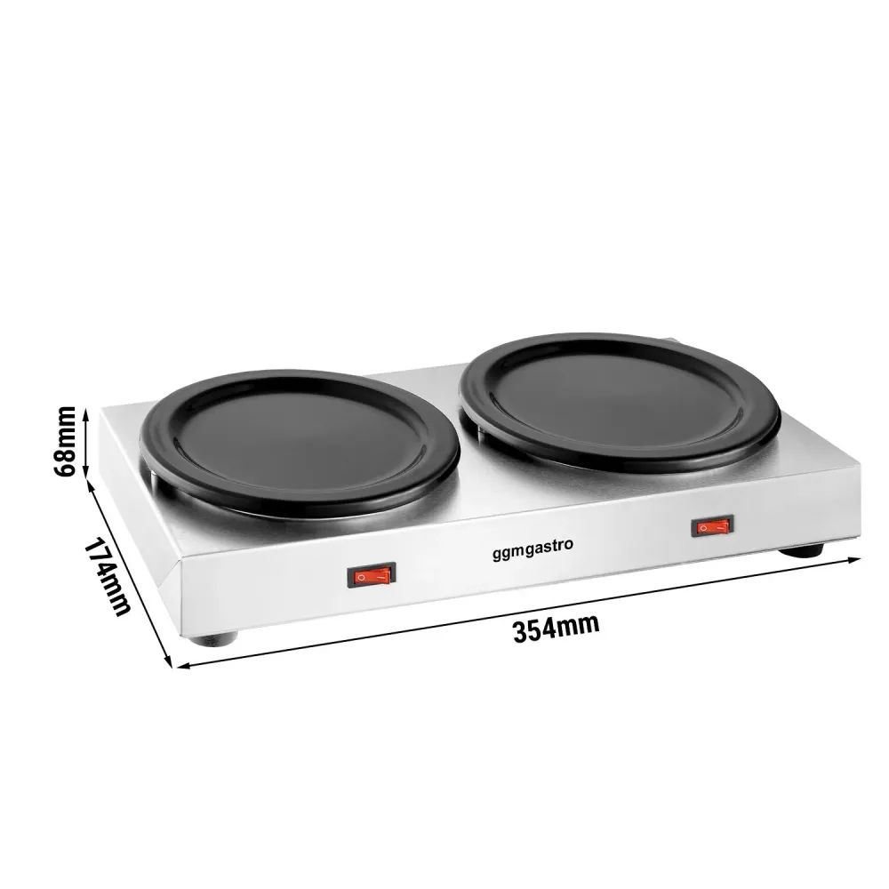 Подгряваща плоча от неръждаема стомана - 354mm - 120W - за 2 кани за кафе или чай, по Ø174mm