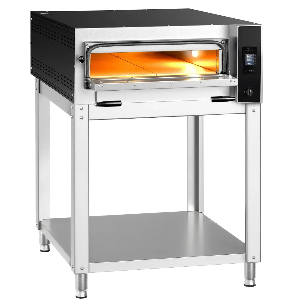 Професионална Електрическа фурна за пица - 6x Ø35cm - Дигитално - до 400°C - с Основа от неръждаема стомана за фурни с неп...