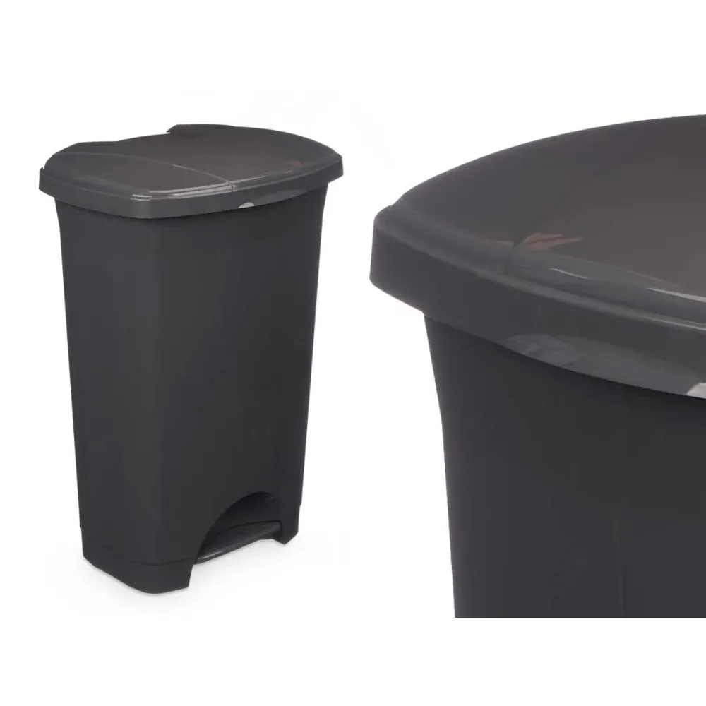 Кошче с педал Антрацит Пластмаса 50 L (3 броя)