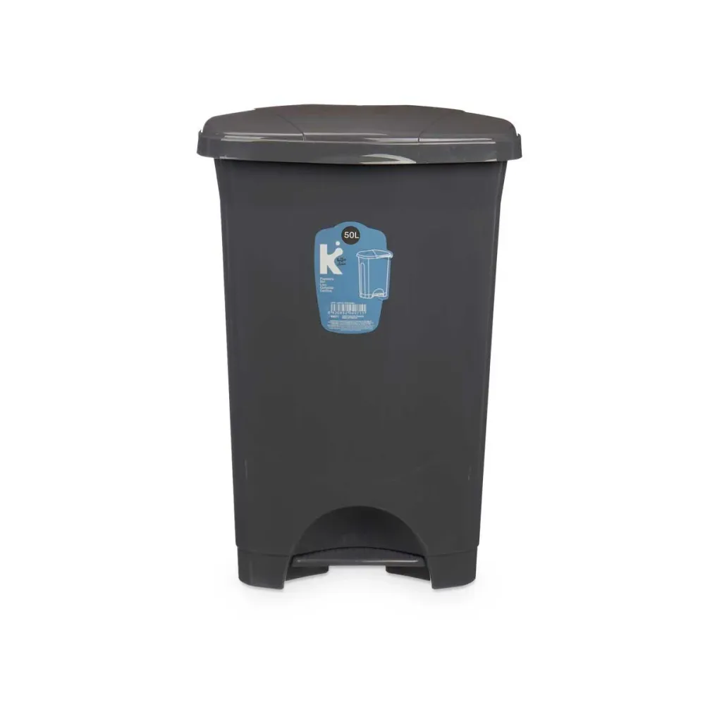 Кошче с педал Антрацит Пластмаса 50 L (3 броя)