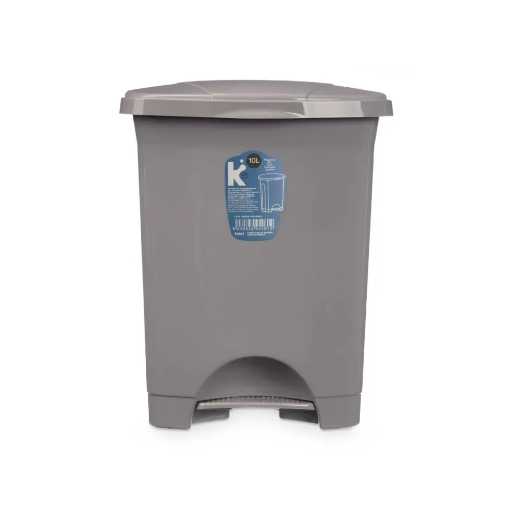 Кошче с педал Сив Пластмаса 10 L (8 броя)