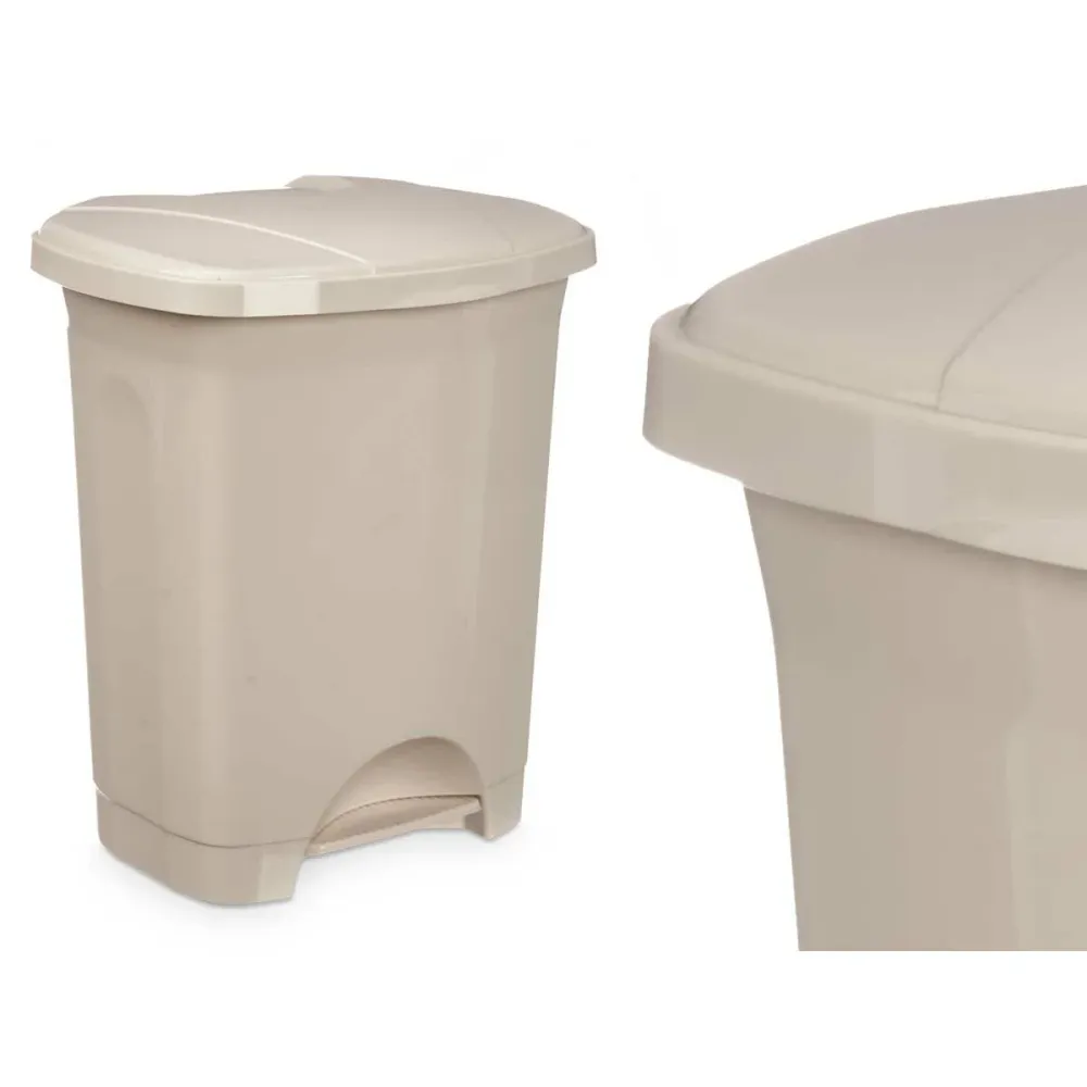 Кошче с педал Бежов Пластмаса 10 L (8 броя)