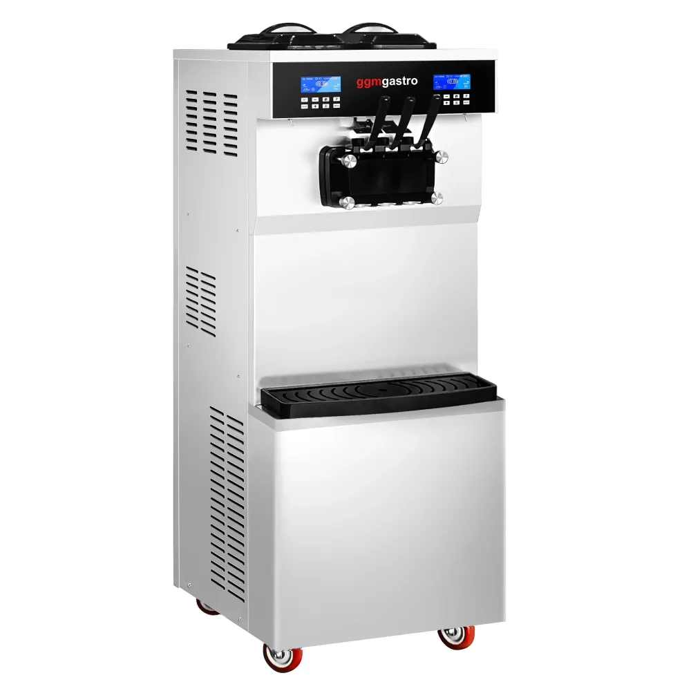 Професионална машина за мек сладолед - 36л/ч - 3,8kW - LCD дисплей - за 3 вкуса (2+Mix) - подов модел
