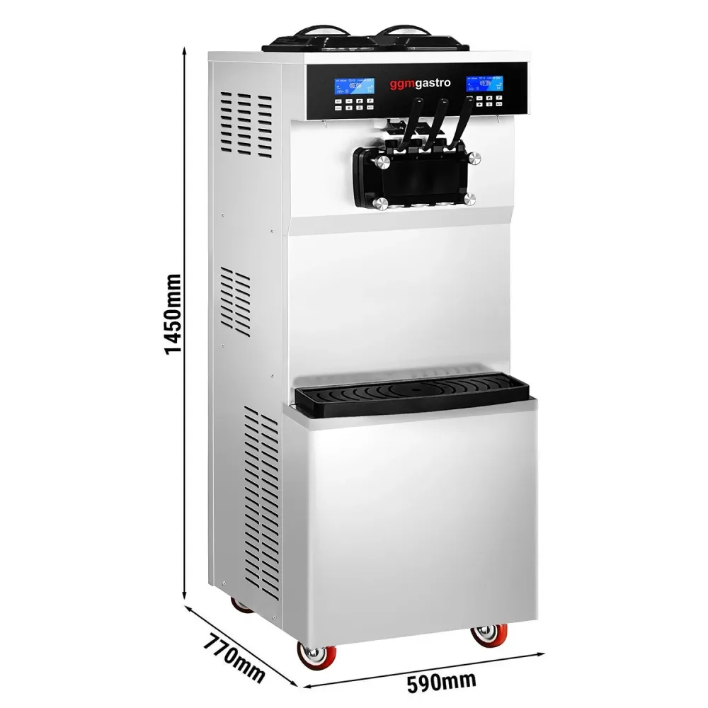 Професионална машина за мек сладолед - 36л/ч - 3,8kW - LCD дисплей - за 3 вкуса (2+Mix) - подов модел