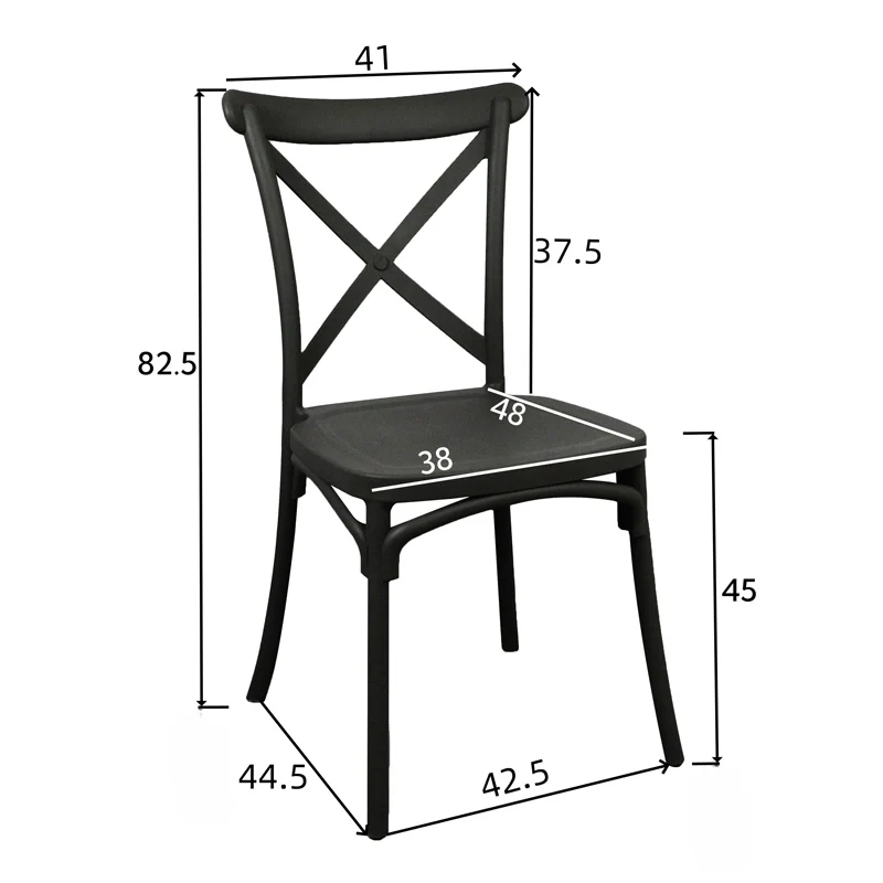 Стол в черен нюанс 38x46.5x82см