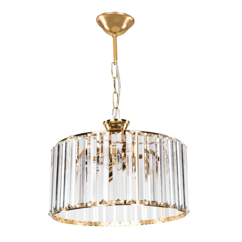 Плафон 3balbs PWL-0979 E27 златисто стъкло D30x45cm