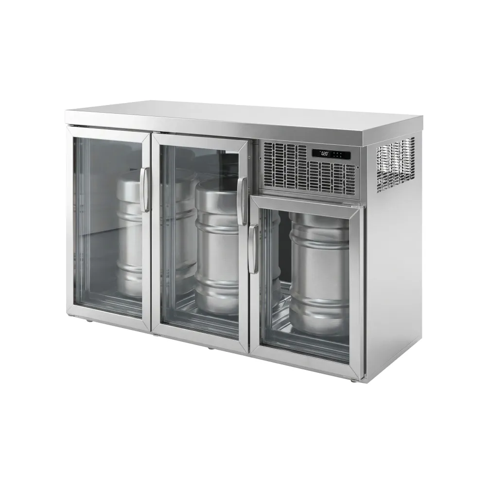 Охладител за кегове - 3x50L кегове - 1600x600mm - с 3 стъклени врати
