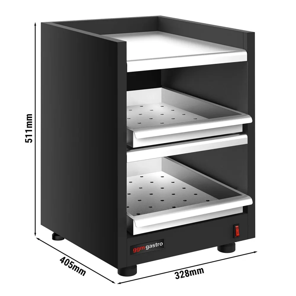Професионален нагревател за чаши - настолен - 400W - с 3 рафта - до 48 чаши