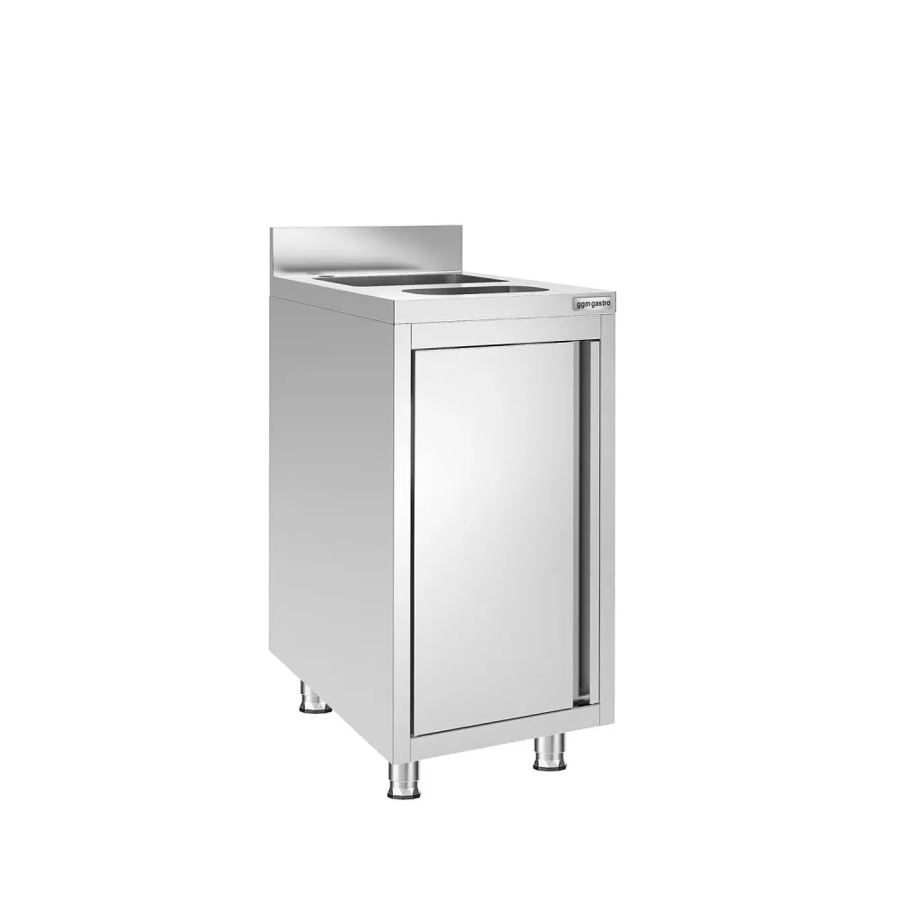 Шкаф с мивка - 400x600mm - с кофа за отпадъци и 1 корито в средата
