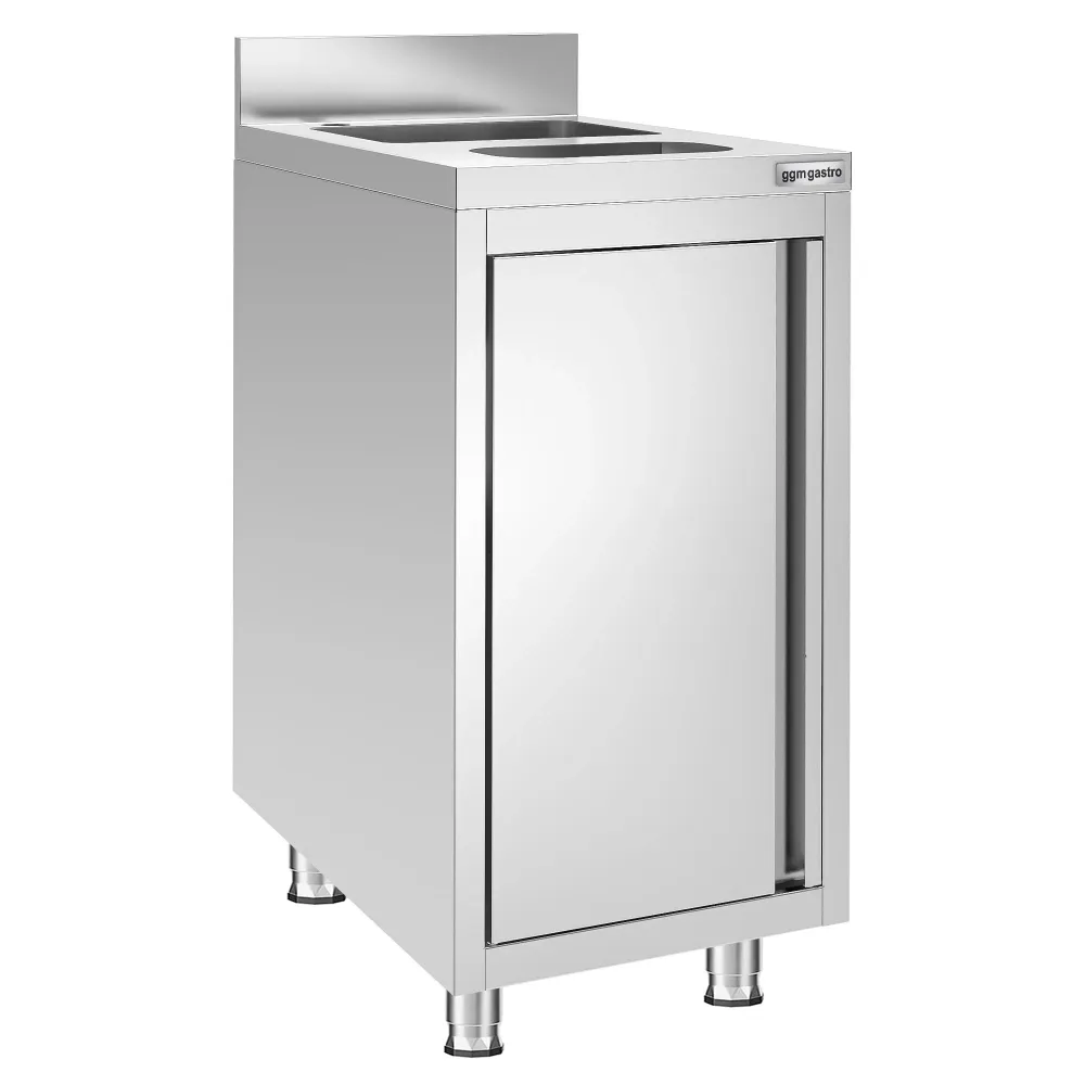 Шкаф с мивка - 400x600mm - с кофа за отпадъци и 1 корито в средата