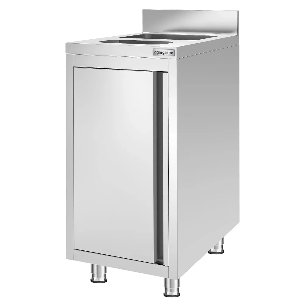 Шкаф с мивка - 400x600mm - с кофа за отпадъци и 1 корито в средата