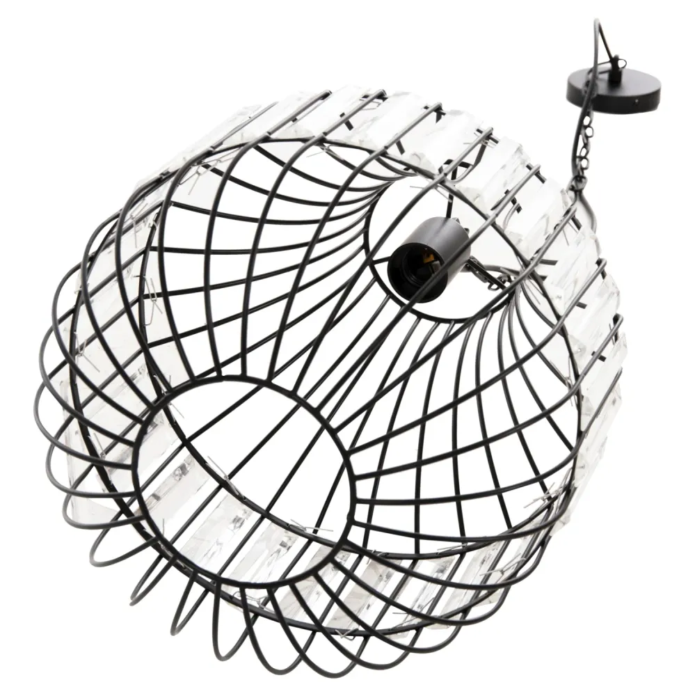 Таванна лампа 4093 метал-стъкло Φ29x38-137см