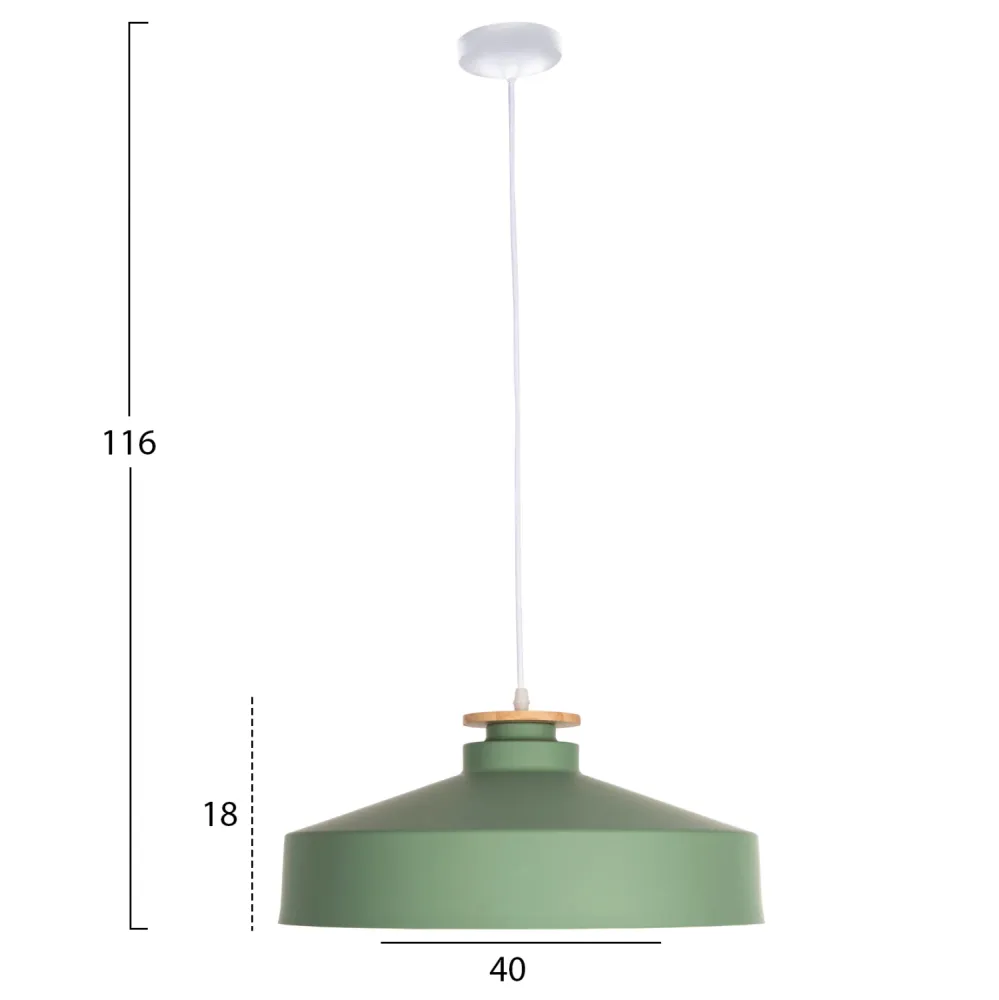 Таванна лампа зелен цвят Φ40x116H