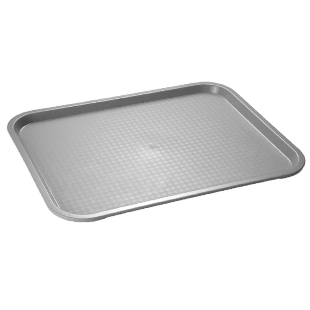 (6 бр.) Табла за бързо хранене - Полипропилен - 410x305mm - Сив - текстурирана повърхност - устойчиво на счупване - подход...
