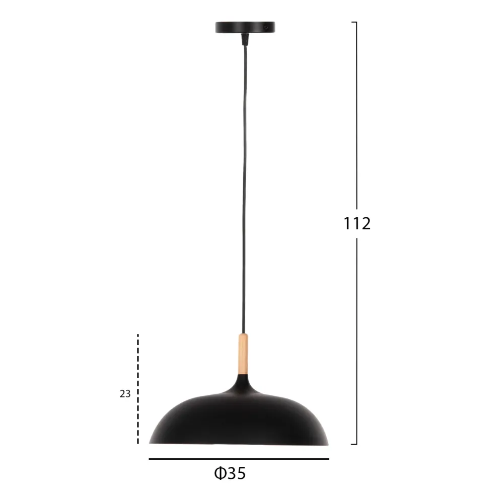 Таванна лампа 4156 черен цвят Φ35x112Hcм