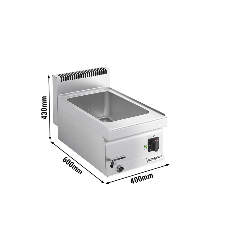 Електрическо бен мари - 1x GN 1/3 и 1x GN 1/2 - 1,2 kW - с кран за източване