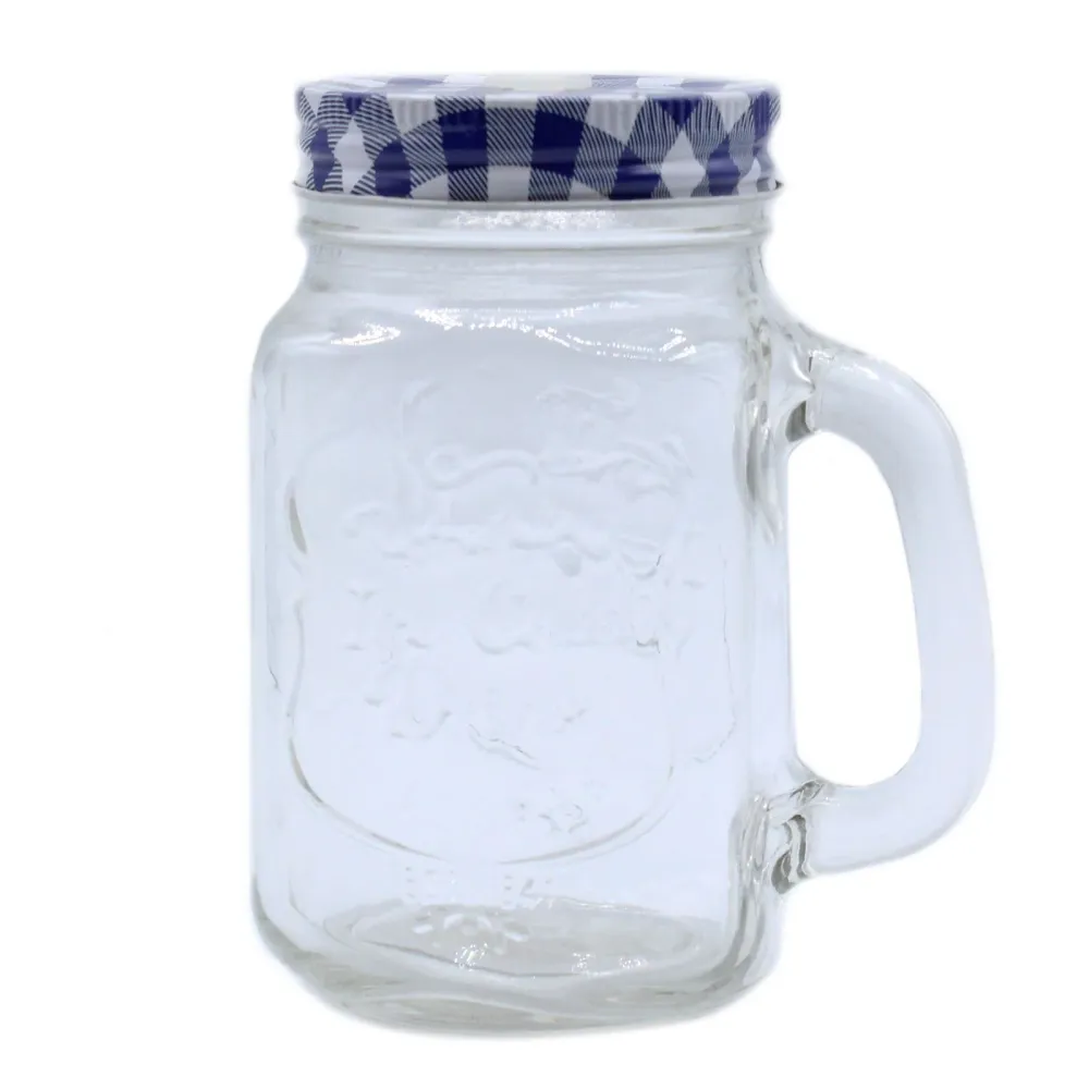 Стъклен буркан с капак, прозрачен 450ml