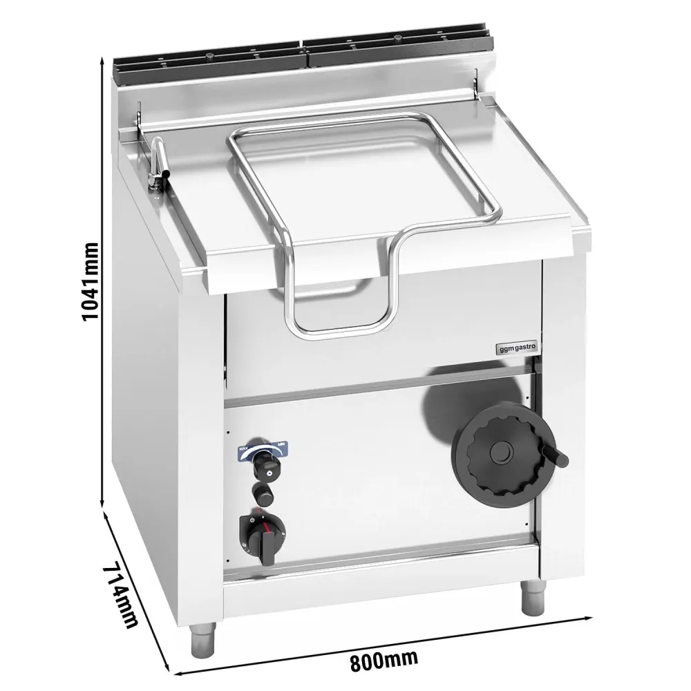 Професионален Газов обръщателен тиган - 45l - 14,5kW