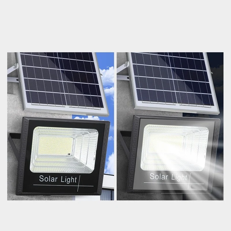 45W SMD LED прожектор със слънчево зареждане, соларен панел, с дистанционно управление, монтажна скоба, ABS материал, 1.5A...