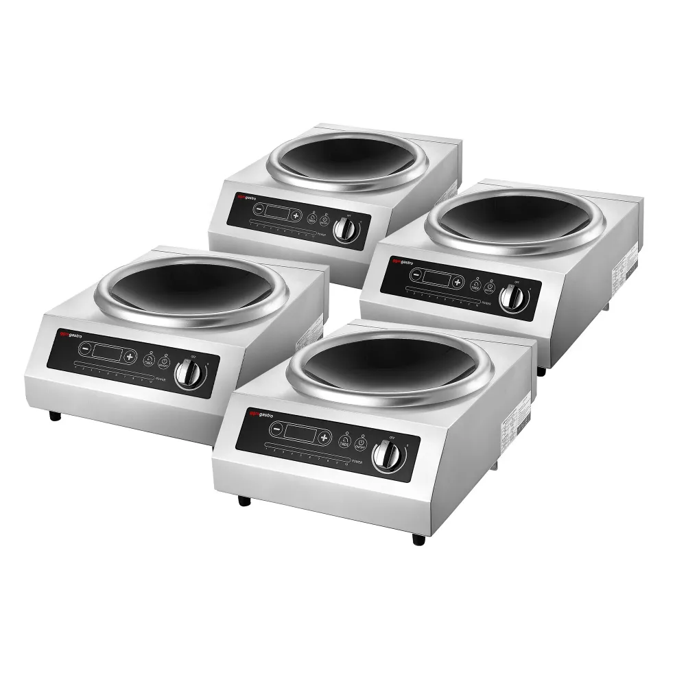 (4 бр.) Индукционен уок котлон - 3,5 kW - 1 котлон - Ø460mm - вкл. уок тиган