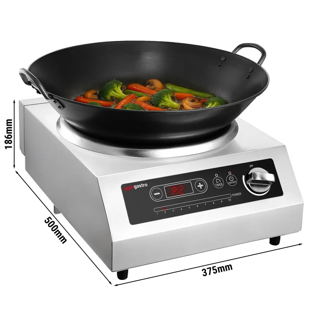 (4 бр.) Индукционен уок котлон - 3,5 kW - 1 котлон - Ø460mm - вкл. уок тиган