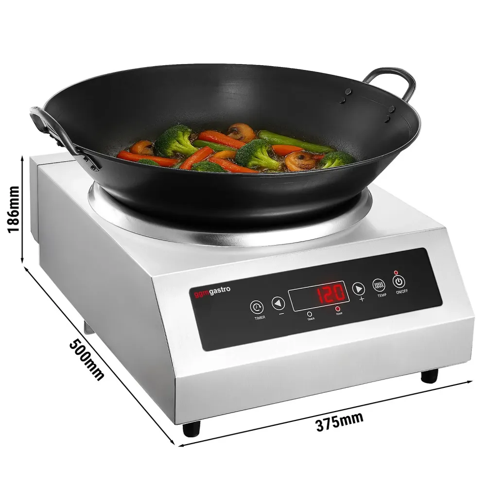 Индукционен уок котлон - 3,5 kW - 1 котлон - Ø460mm - вкл. уок тиган