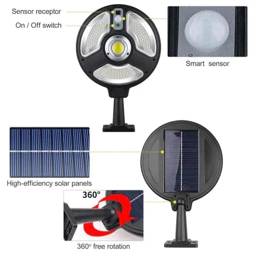 5бр. Соларна лампа със сензор и дистанционно управление 500w