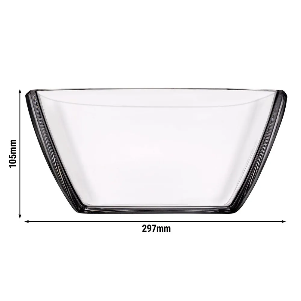 (4 бр.) Купа - Стъкло - правоъгълна - 500x251mm - Дълбочина: 244mm