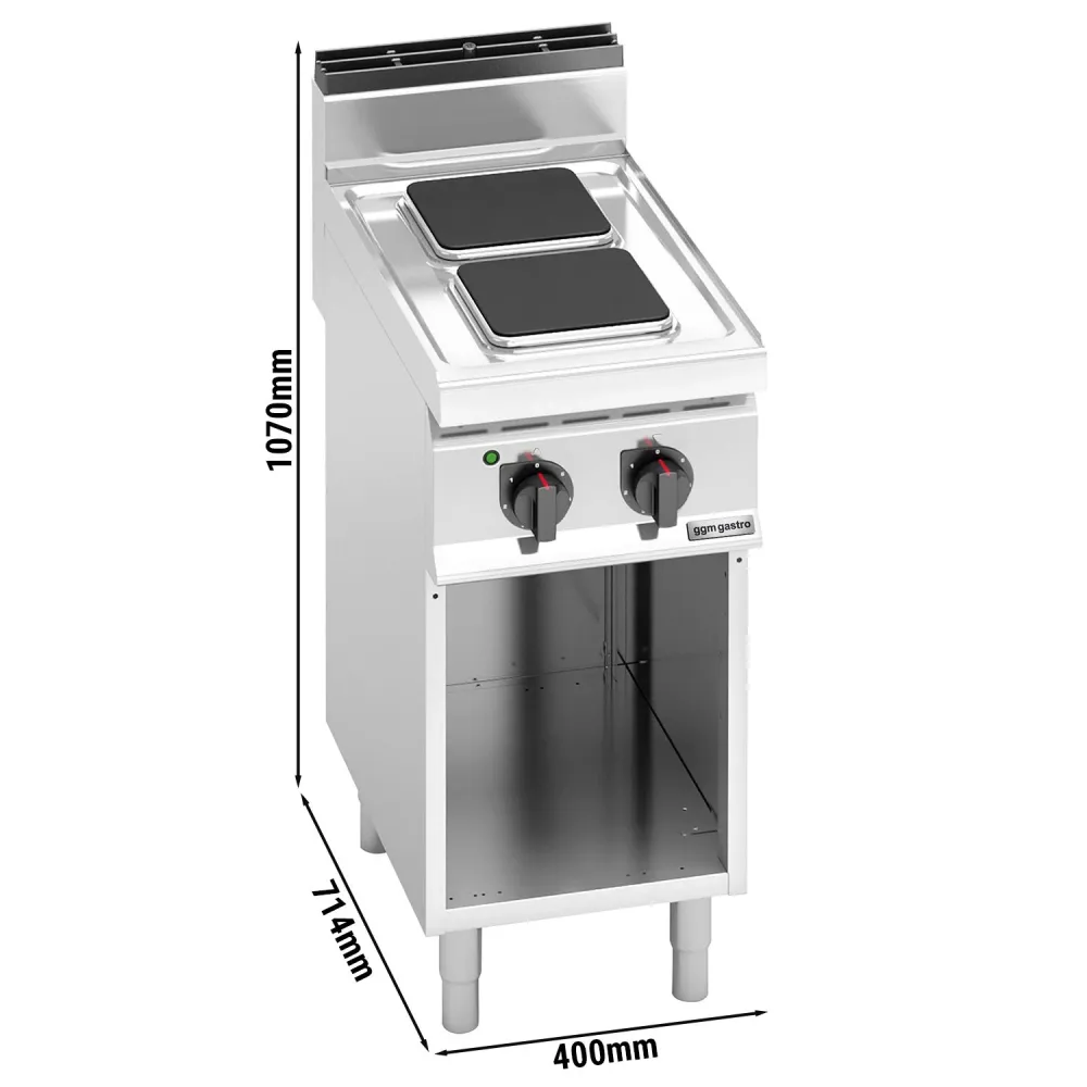 Настолен електрически котлон - 5,20kW - Серия 700 - 2 квадратни плочи 220x220mm - върху отворена основа