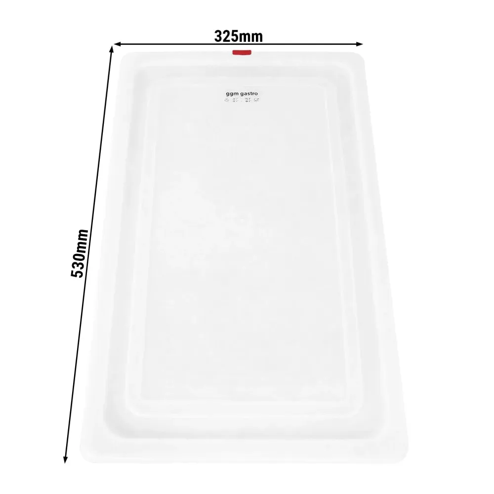 (6 бр.) GN 1/1 - Капак - матиран/млечен - 530x325mm - височина: 13mm - полипропилен