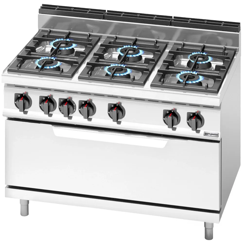 Газови котлони - 54,0kW - Серия 700 - 6 горелки - с вградена Газова фурна статична - 12,0kW