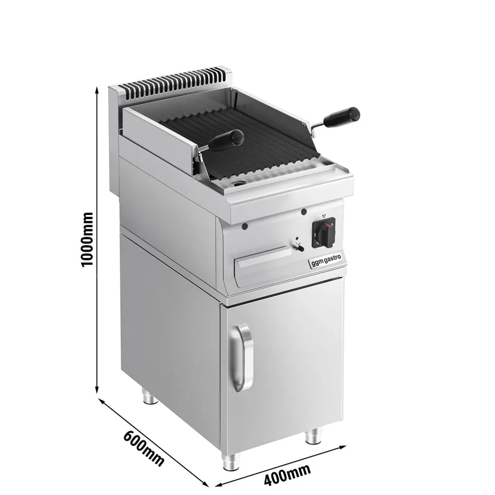 Професионален газов грил с вулканични камъни - 5,5kW - за професионална BBQ кухня - настолен модел - 600 Дълбочина - Накла...