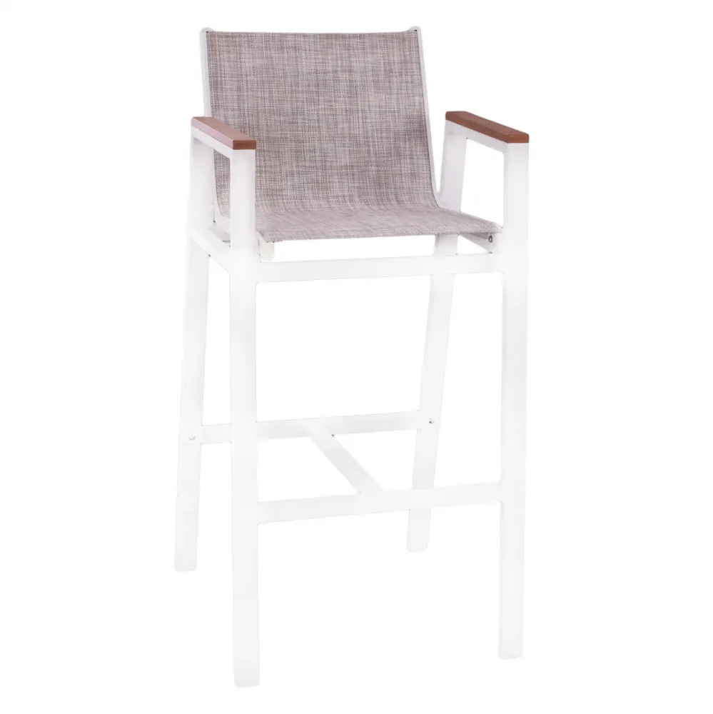 Алуминиев бар стол 5790 с полиууд бял цвят 52 x 58 x 108