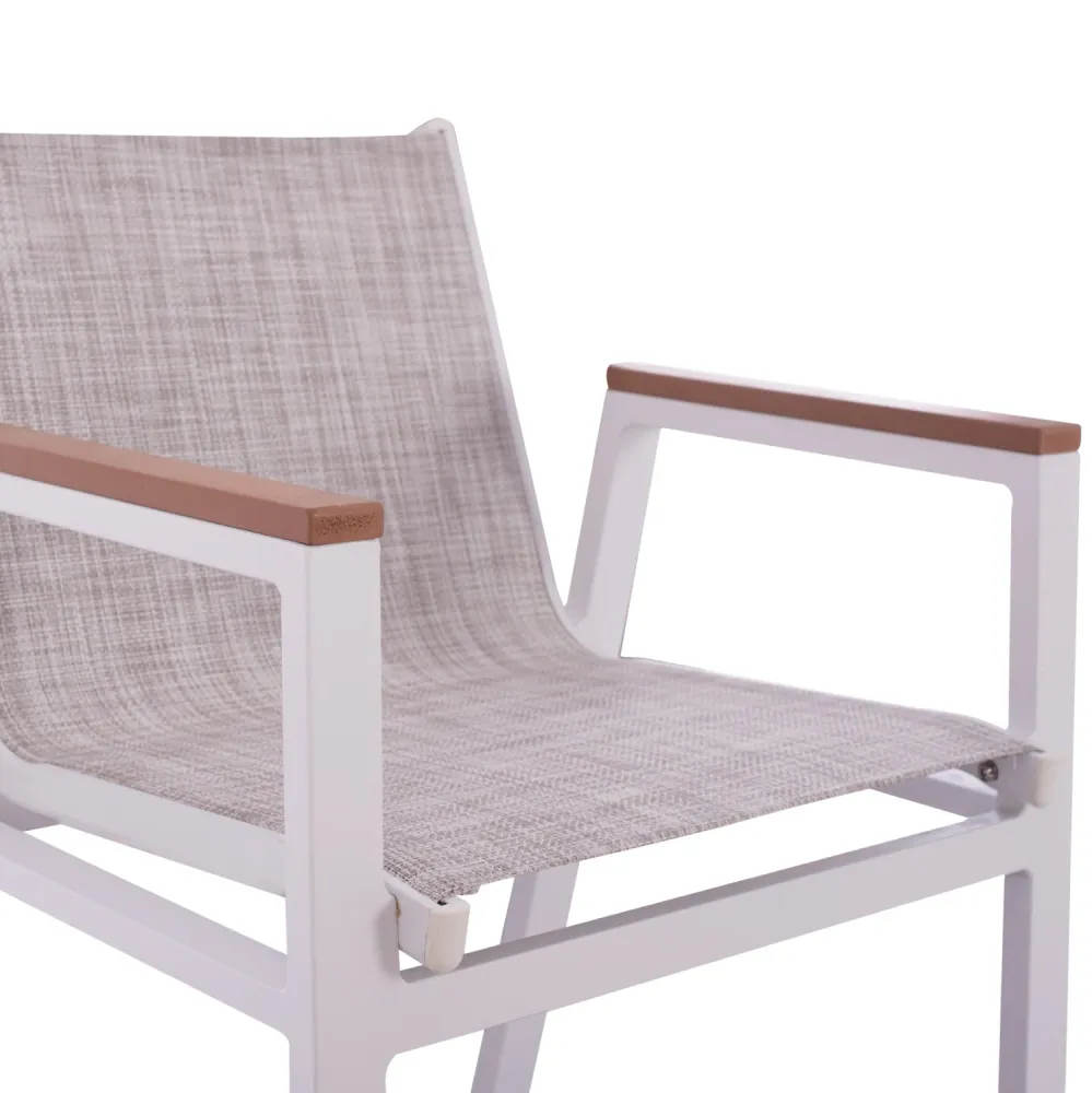 Алуминиев бар стол 5790 с полиууд бял цвят 52 x 58 x 108
