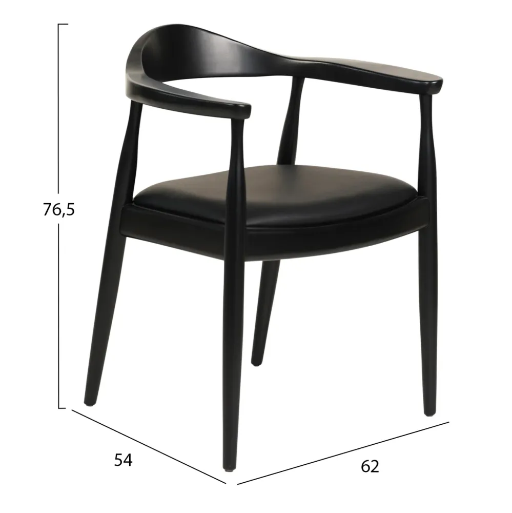 Стол дор черен цвят 62x54x76,5