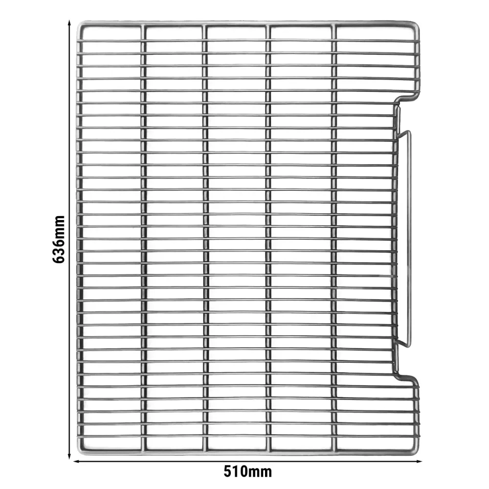 Рафт за бутилки от неръждаема стомана - за средно ниво - 636x510x50mm - вкл. 4x скоби за опорна решетка - за GKS1500S