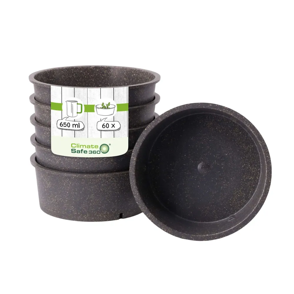 (60 бр.) Купа - Био композит - 650ml - Ø 150mm - Дълбочина: 60mm - Сиво
