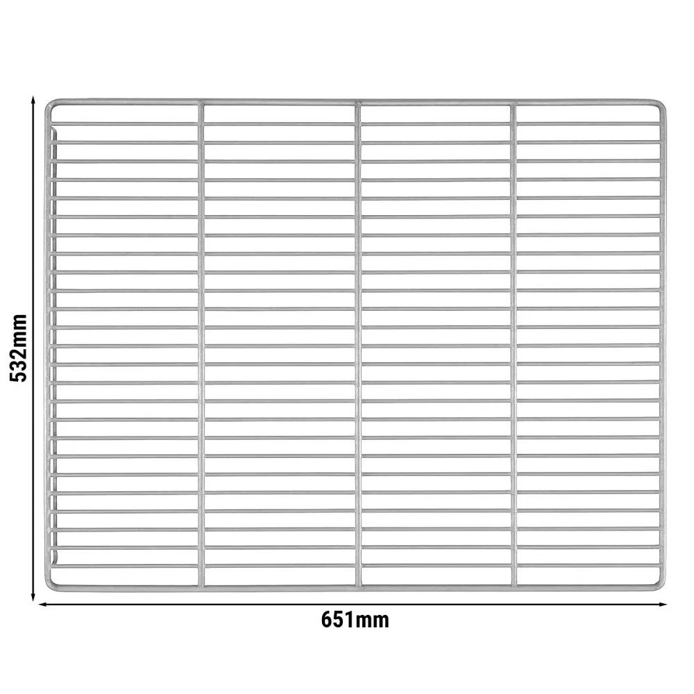 (2 бр.) Пластифицирана решетка за бутилки - от неръждаема стомана - 651x532mm - GN 2/1 650x530mm - за BTKF, BTKFS, TF & TK...