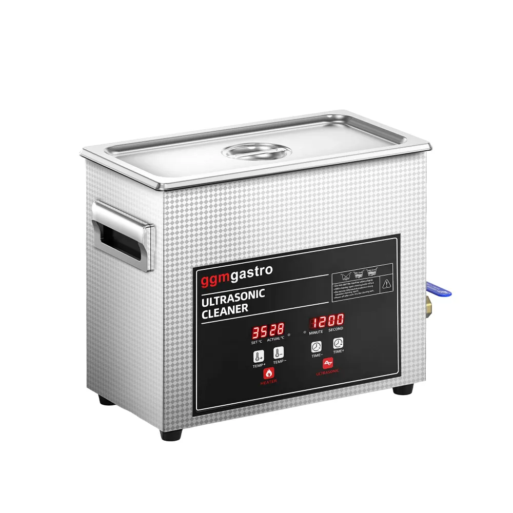 Ултразвукова вана - Професионална - с нагревател - дигитално управление - 6,5l - 180W ултразвукова мощност - 40kHz - с кра...